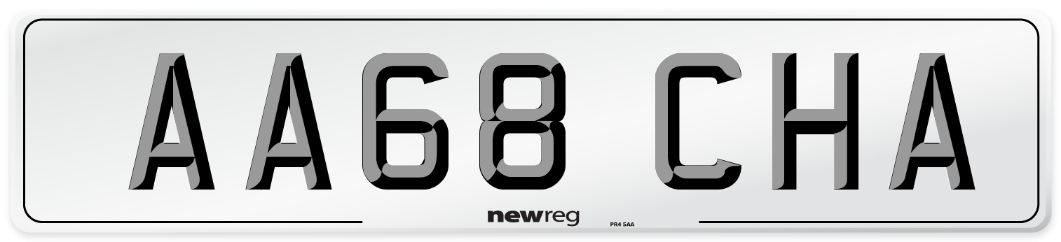 AA68 CHA Number Plate from New Reg